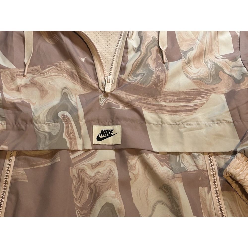 Nike Women's Medium 1/2 Zip Rain Jacket Windbreaker Marbled Pink White Pullover - Picture 6 of 16